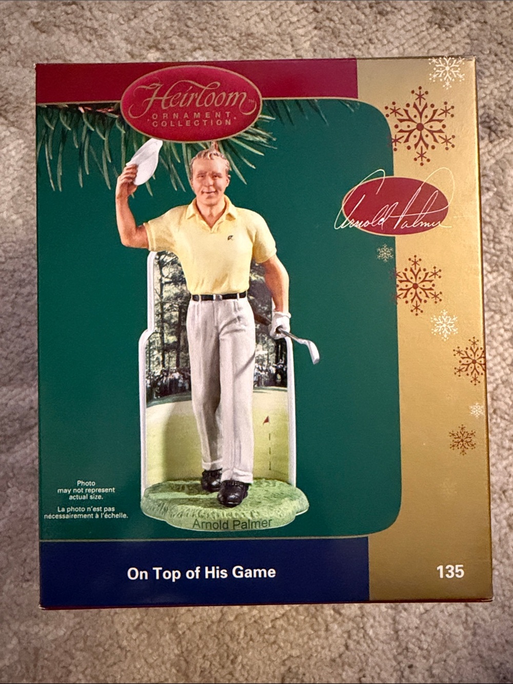 Carlton Heirloom “On Top of His Game"Arnold Palmer Golf Christmas 2006 Ornament